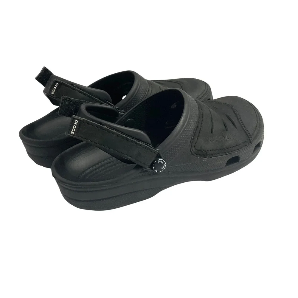 Crocs Men's Yukon Vista‎ II Black Clogs Sandals Size 11 comfort rubber leather